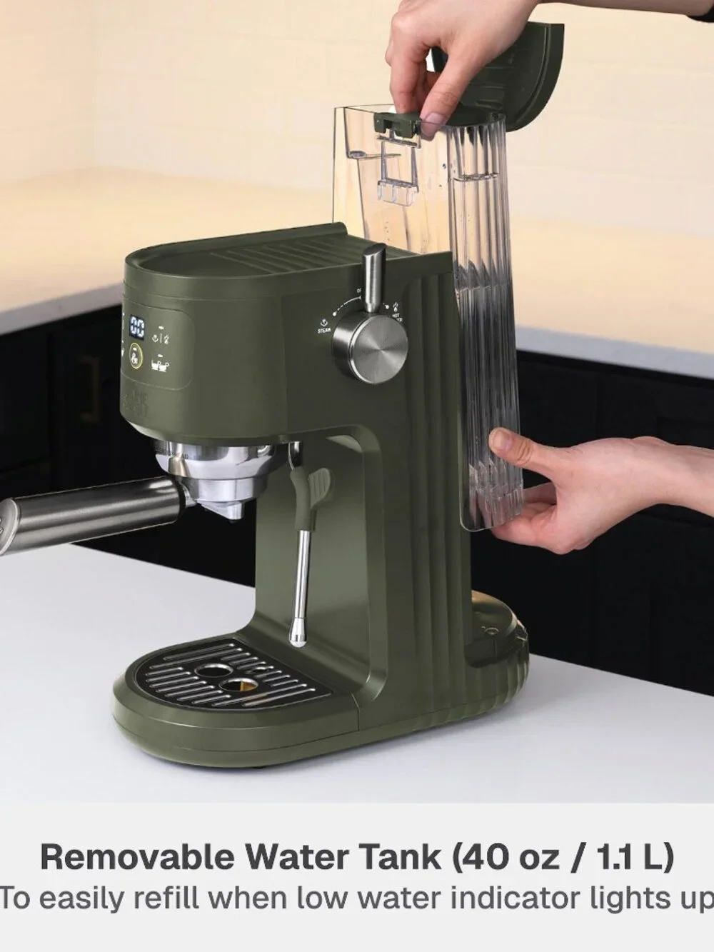 Thyme & Table Barista Mini Espresso Machine 15 Bar - Dusty Moss / Green - NEW